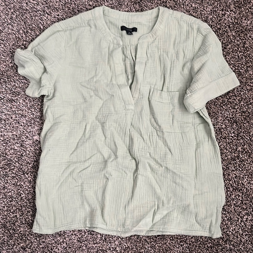 J. Crew Green Cotton Soft Gauze Top, NWOT